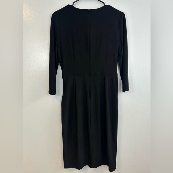 NWOT Eliza J Elegant Black Faux Wrap Dress 10 - Picture 7 of 11